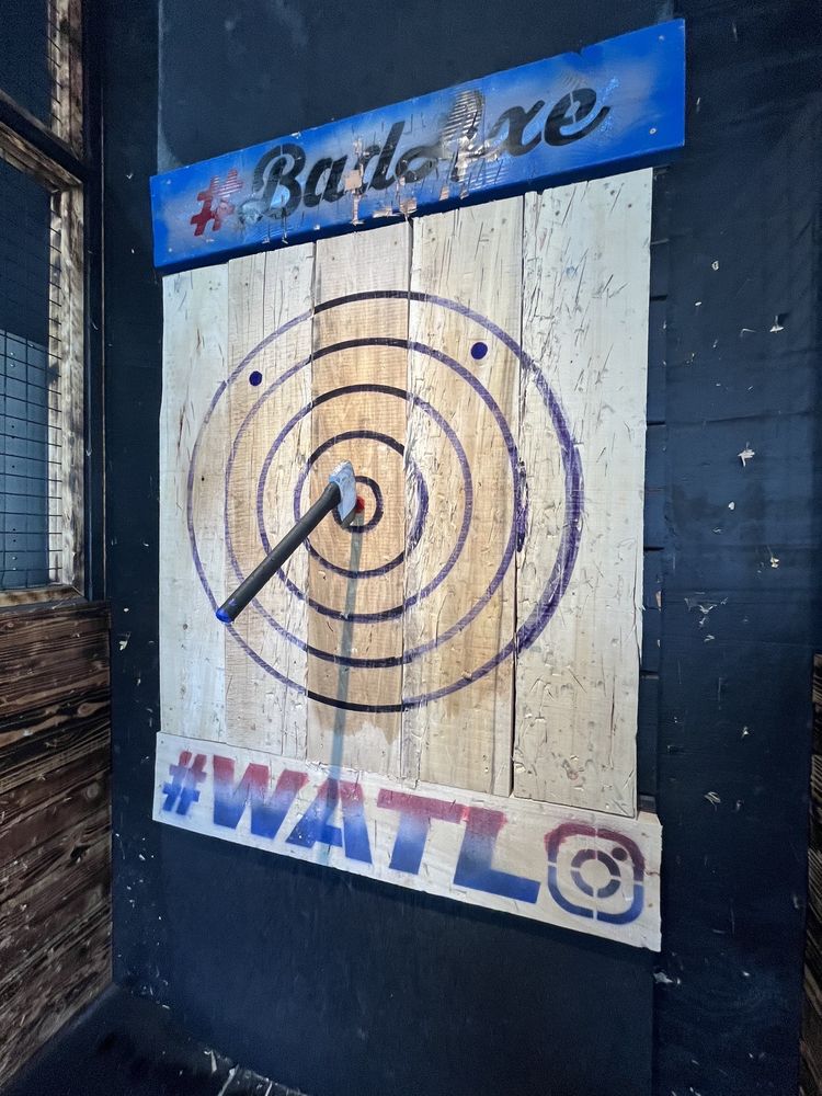 night out with friends - axe throwing